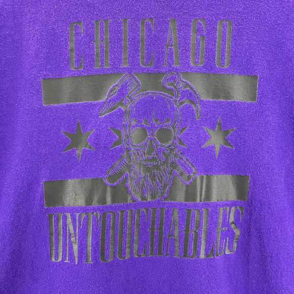 Bearded Villains Chicago Untouchables Mens Purple Long Sleeve Crew Neck Shirt XL - Picture 2 of 9